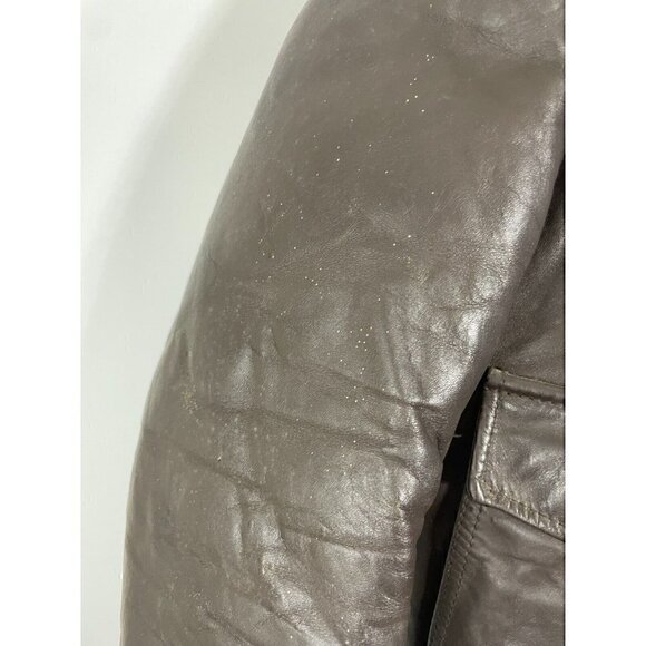 VTG VCG Police Trooper Men's 50s Brown Horsehide Leather Motorcycle Jacket Sz 44 - Picture 9 of 15